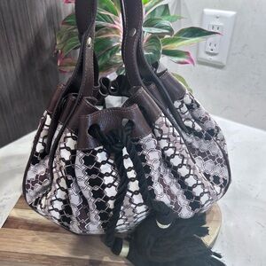 Jimmy Choo Boho brown and White Women's Hobo Bag